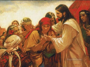 jesus christ Painting - one by one Catholic Christian Jesus